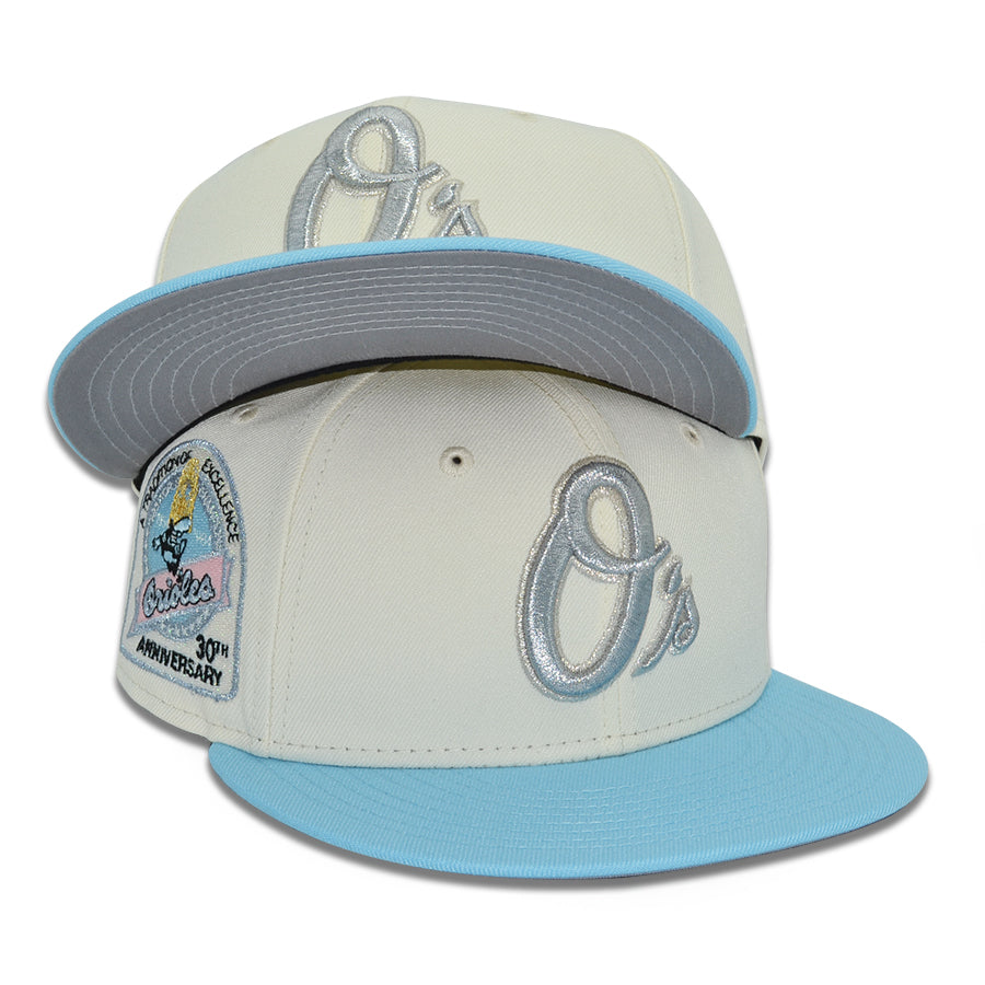 Baltimore Orioles "GEEZY WORLD" Exclusive New Era 59Fifty Fitted Hat - Chrome/Dos Blue