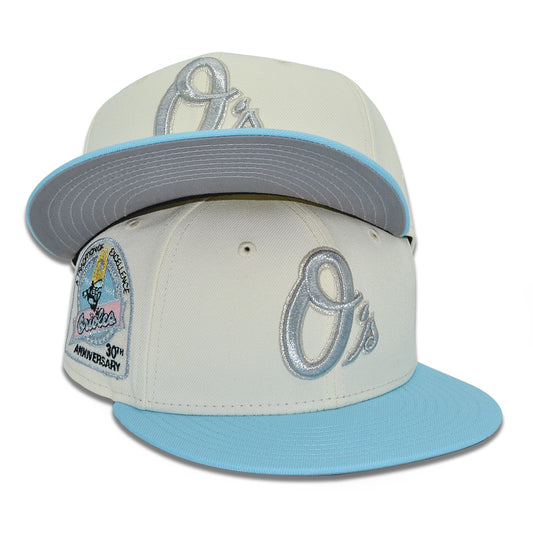 Baltimore Orioles "GEEZY WORLD" Exclusive New Era 59Fifty Fitted Hat - Chrome/Dos Blue