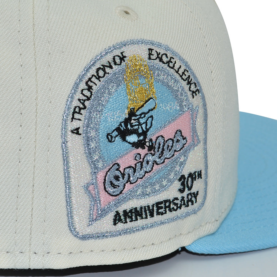 Baltimore Orioles "GEEZY WORLD" Exclusive New Era 59Fifty Fitted Hat - Chrome/Dos Blue