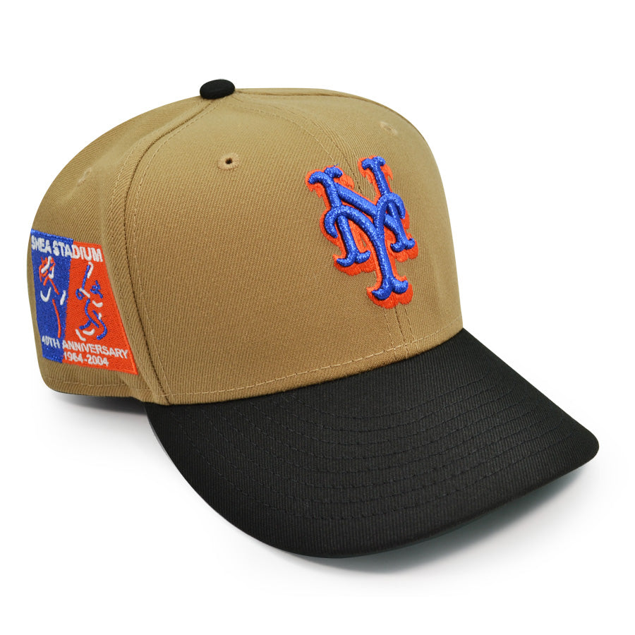 New York Mets 40th Anniversary SHEA STADIUM Exclusive New Era 59Fifty Fitted Hat - Khaki/Black