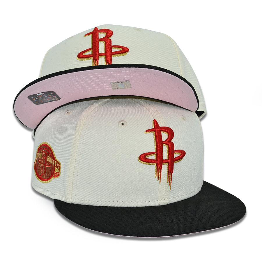 Houston Rockets "SHOT CALLER" Exclusive New Era 59Fifty Fitted Hat - Chrome/Black/Pinky