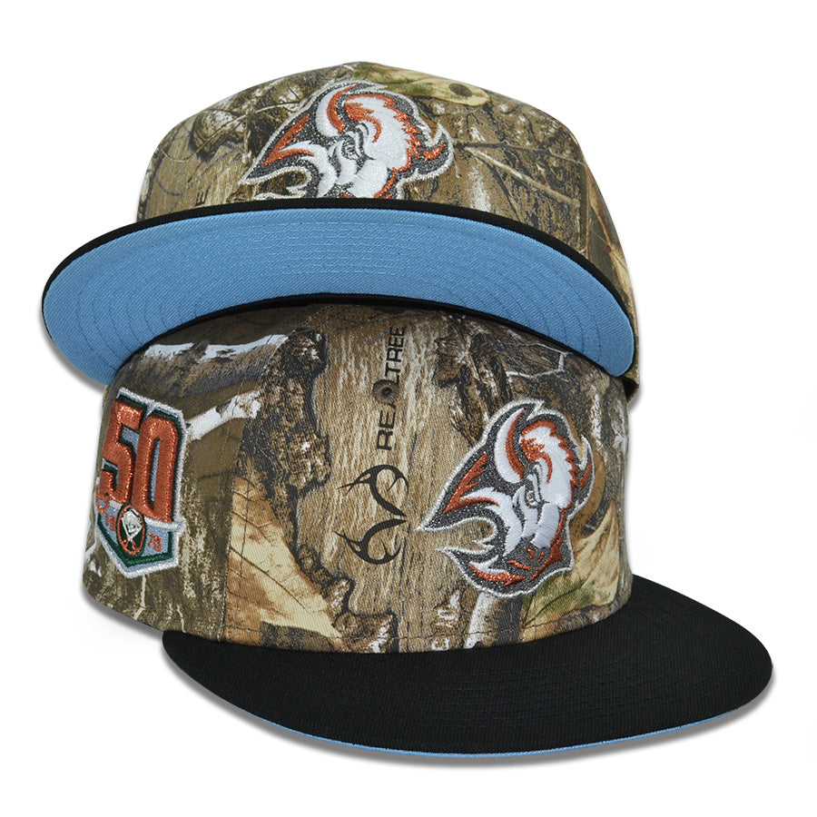 Buffalo Sabres "BUFFALO BRED" Exclusive New Era 59Fifty Fitted Hat - Real Tree/Black/Sky UV