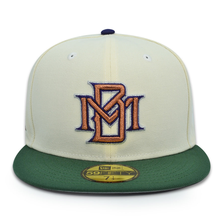 Milwaukee Brewers "BALL MONEY" County Stadium Exclusive New Era 59Fifty Fitted Hat - Chrome/Pine