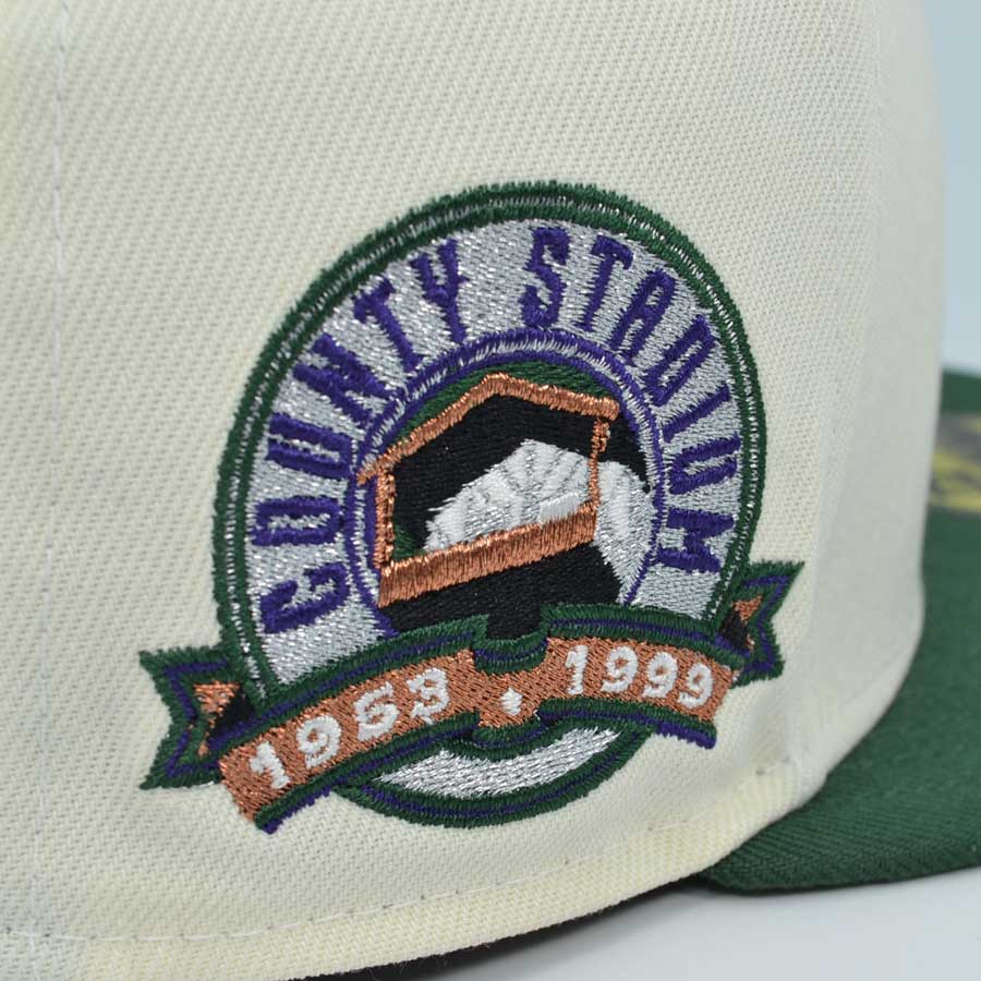 Milwaukee Brewers "BALL MONEY" County Stadium Exclusive New Era 59Fifty Fitted Hat - Chrome/Pine