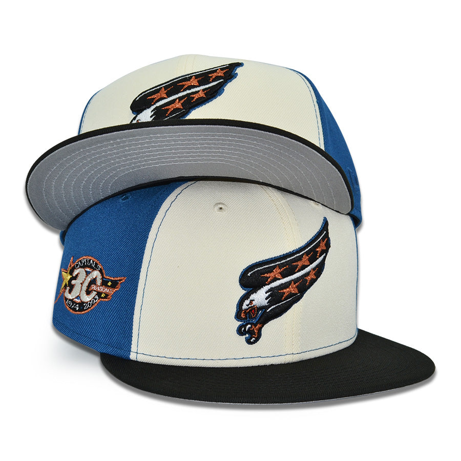 Washington Capitals "3PC SCREAMING EAGLE" Exclusive New Era 59Fifty Fitted Hat - Chrome/Black/Seashore Blue