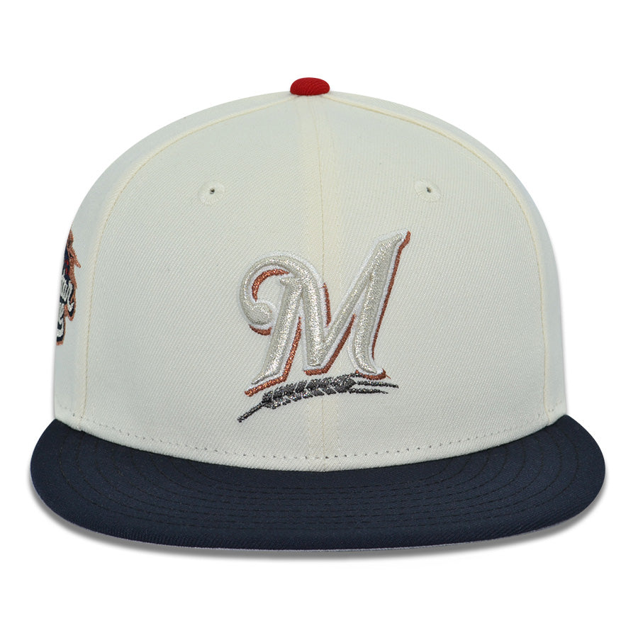 Milwaukee Brewers "MARVELS" Exclusive New Era 59Fifty Fitted Hat - Chrome/Navy