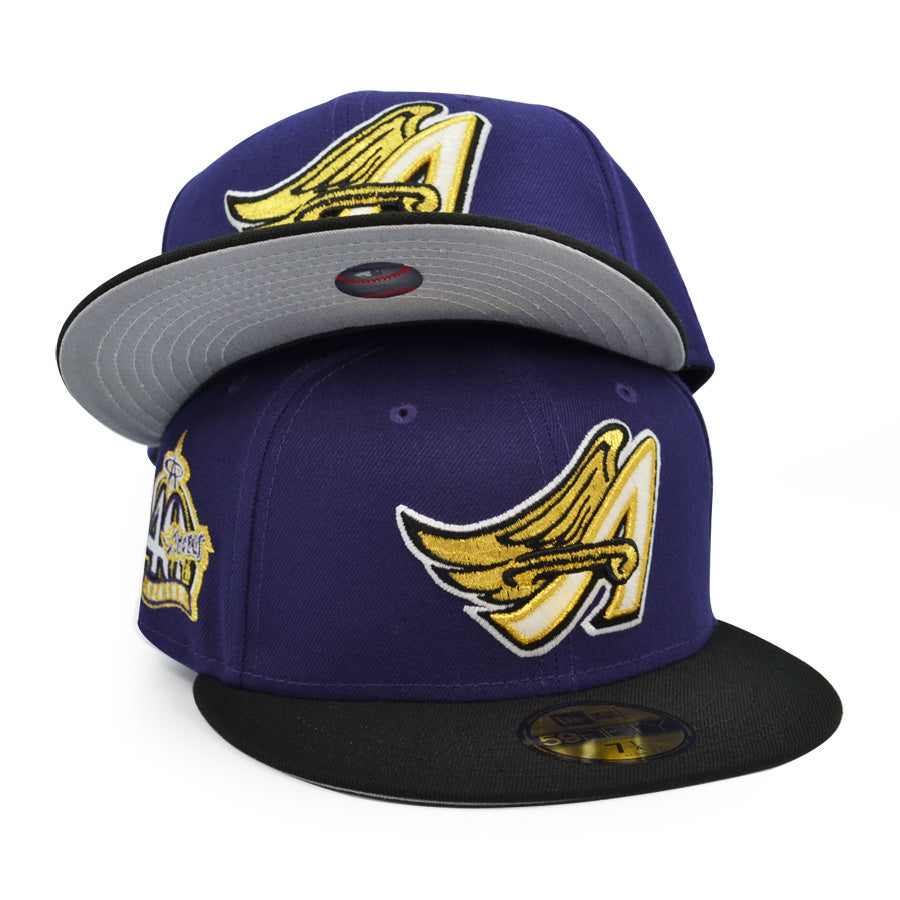 Anaheim Angels 40th Anniversary Exclusive New Era 59Fifty Fitted Hat - Purple/Black