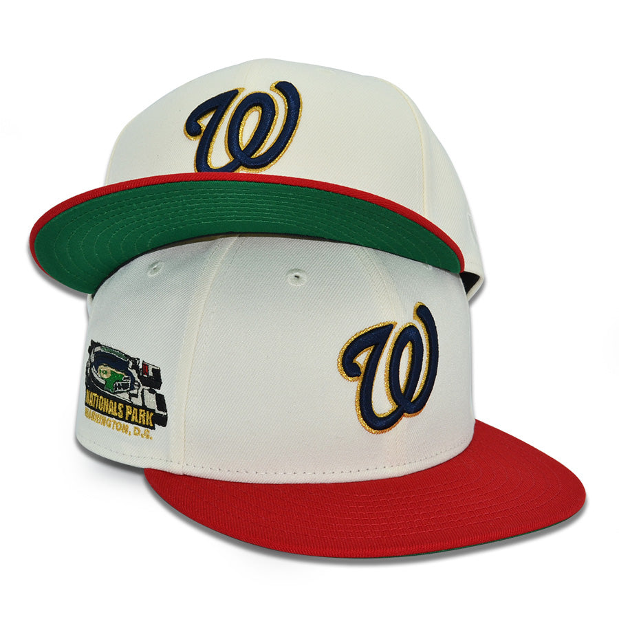 Washington Nationals "THE DIAMOND DISTRICT" Exclusive New Era 59Fifty Fitted Hat - Chrome/Red