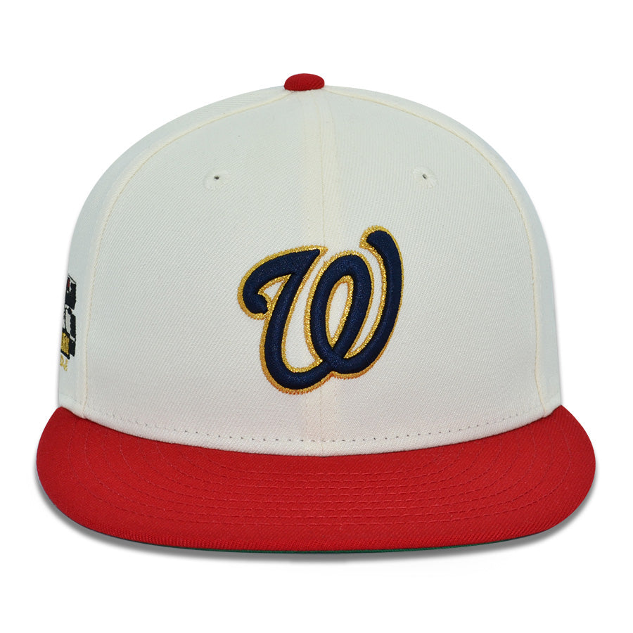 Washington Nationals "THE DIAMOND DISTRICT" Exclusive New Era 59Fifty Fitted Hat - Chrome/Red