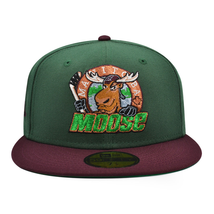 Manitoba Moose 10th Season AHL Exclusive New Era 59Fifty Fitted Hat - Pine/Maroon
