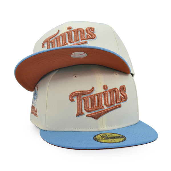 Minnesota Twins Script BOMBA SQUAD Exclusive New Era 59Fifty Fitted Hat - Chrome/Sky