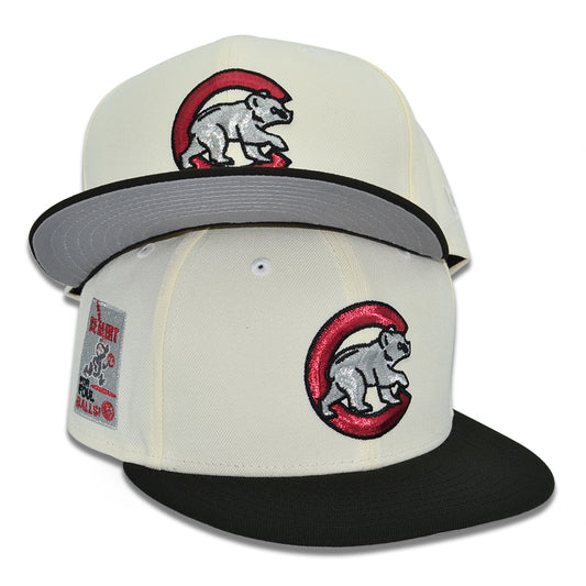 Chicago Cubs "WHITE CEMENT" Exclusive New Era 59Fifty Fitted Hat - Chrome/Black
