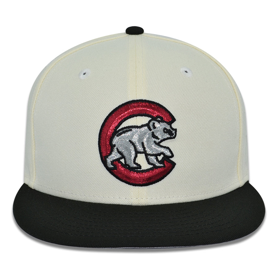Chicago Cubs "WHITE CEMENT" Exclusive New Era 59Fifty Fitted Hat - Chrome/Black