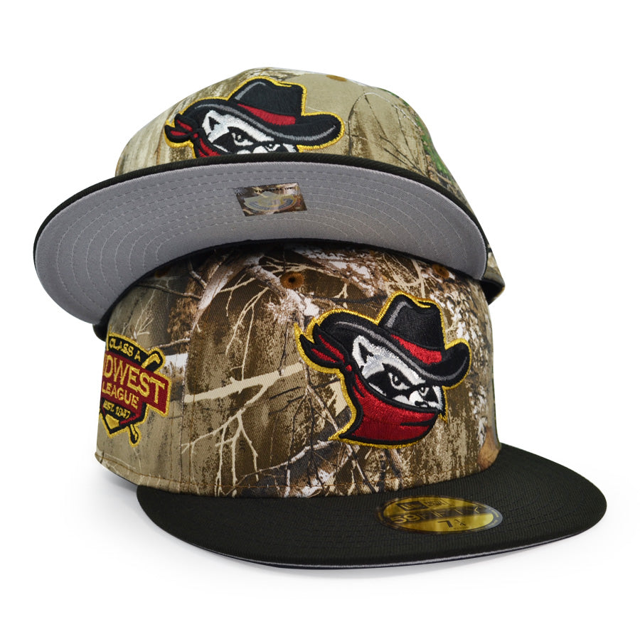 Quad Cities River Bandits MIDWEST LEAGUE Exclusive New Era 59Fifty Fitted Hat - Real Tree/Black