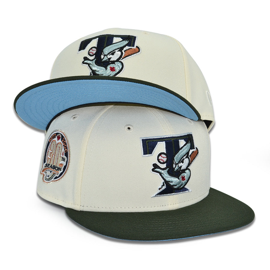 Toronto Blue Jays "BANNED" Exclusive New Era 59Fifty Fitted Hat - Chrome/Seaweed