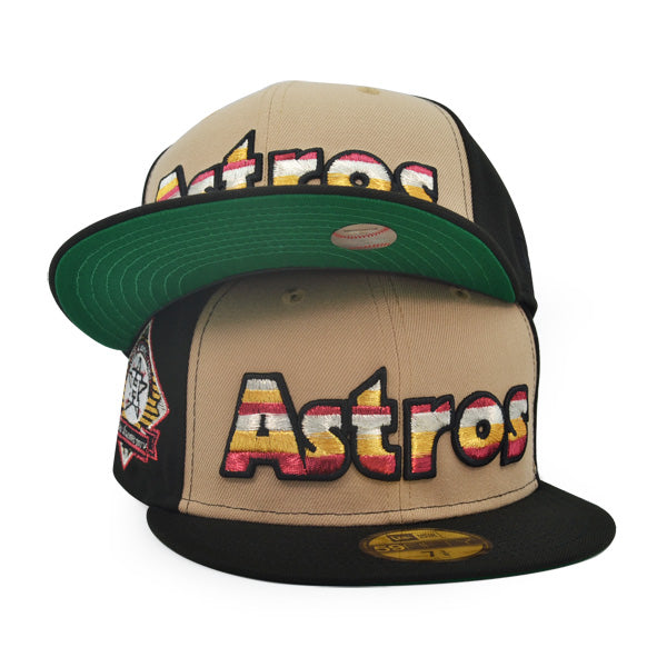 Houston Astros 50th SILVER ANNIVERSARY Exclusive New Era 59Fifty Fitted Hat - Camel/Black