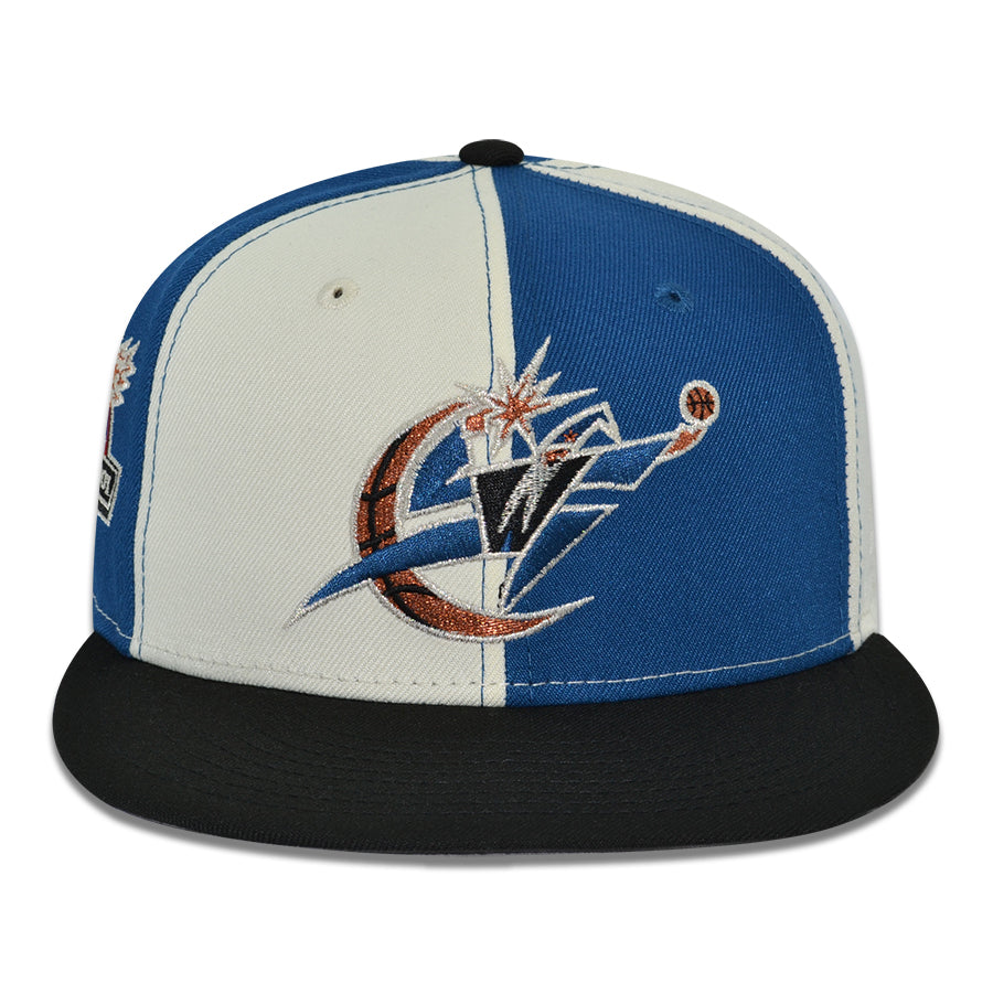 Washington Wizards "THE WIZ" Pinwheel Exclusive New Era 59Fifty Fitted Hat - Chrome/Seashore/Black