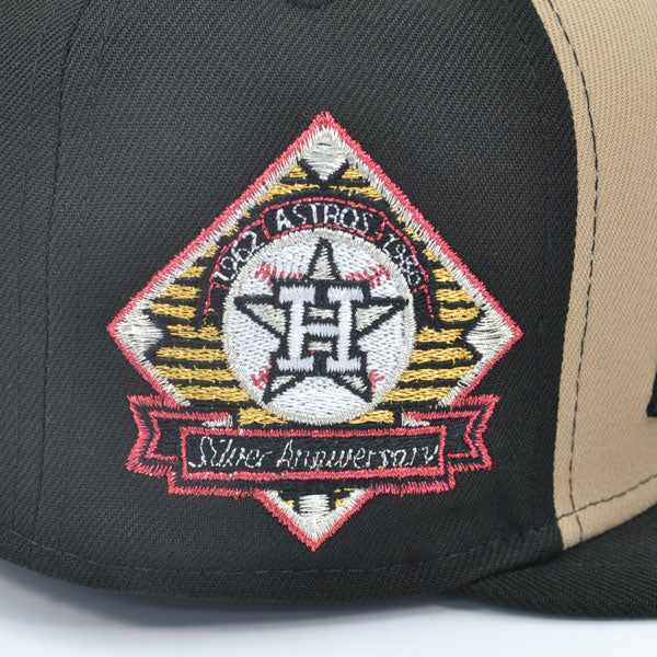 Houston Astros 50th SILVER ANNIVERSARY Exclusive New Era 59Fifty Fitted Hat - Camel/Black