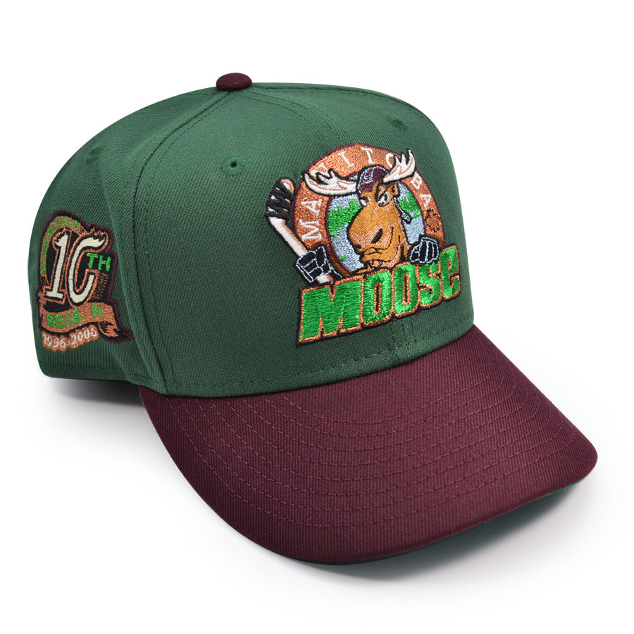 Manitoba Moose 10th Season AHL Exclusive New Era 59Fifty Fitted Hat - Pine/Maroon