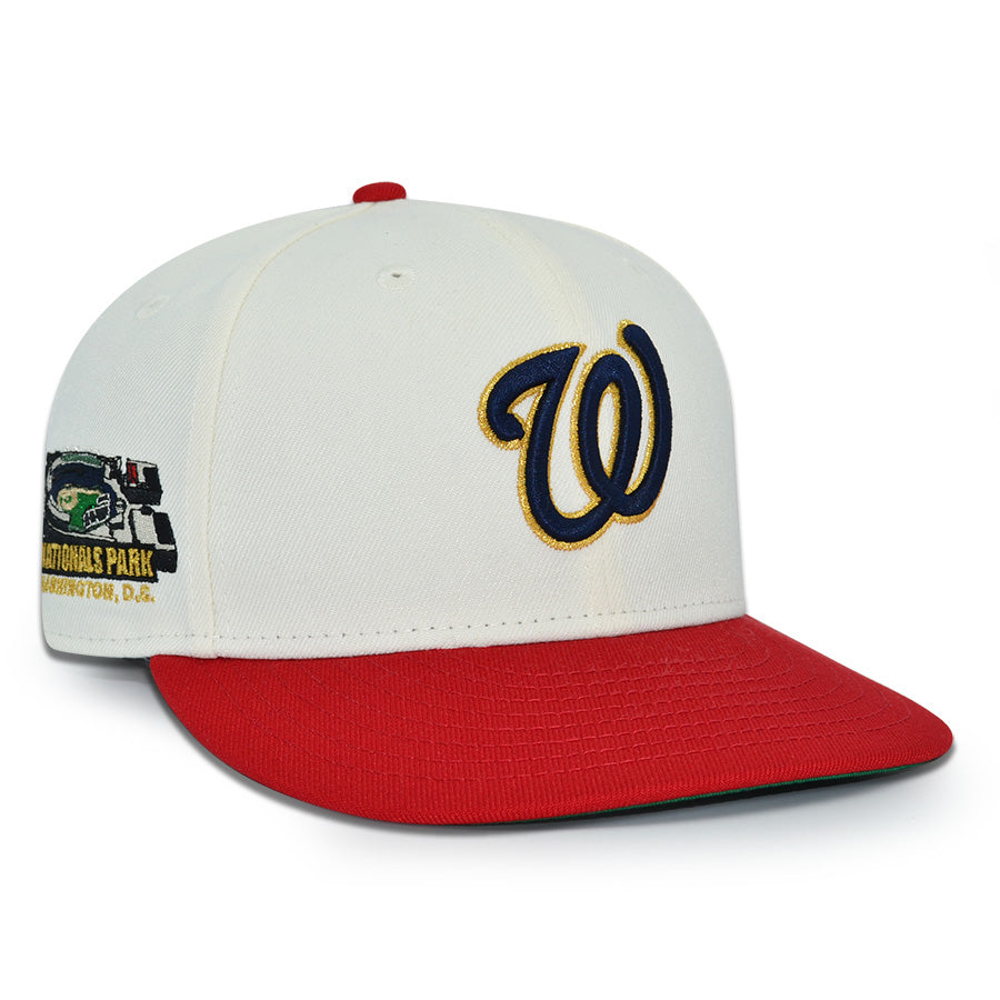 Washington Nationals "THE DIAMOND DISTRICT" Exclusive New Era 59Fifty Fitted Hat - Chrome/Red