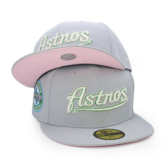 Houston Astros 45 Years Exclusive New Era 59Fifty Fitted Hat  - Gray/Metallic Green/Pink UV