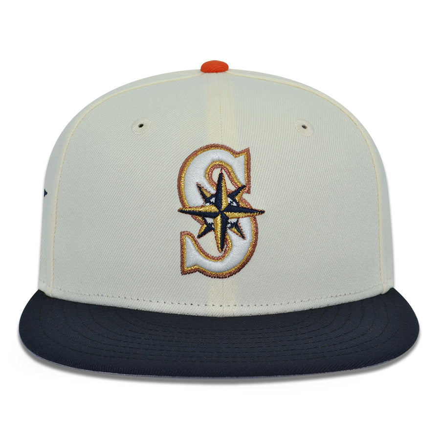 Seattle Mariners "465" Exclusive New Era 59Fifty Fitted Hat - Chrome/Navy