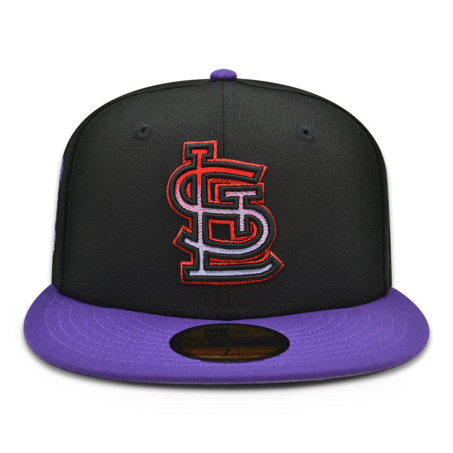 St.Louis Cardinals "GLASS FLOWS" Busch Stadium Exclusive New Era 59Fifty Fitted Hat - Black/Purple