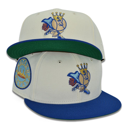Kansas City Royals "KING GEORGE" Exclusive New Era 59Fifty Fitted Hat - Chrome/Light Royal