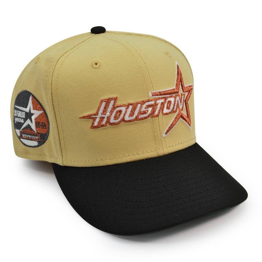 Houston Astros 35 Years Exclusive New Era 59Fifty Fitted Hat -Vegas Gold/Black