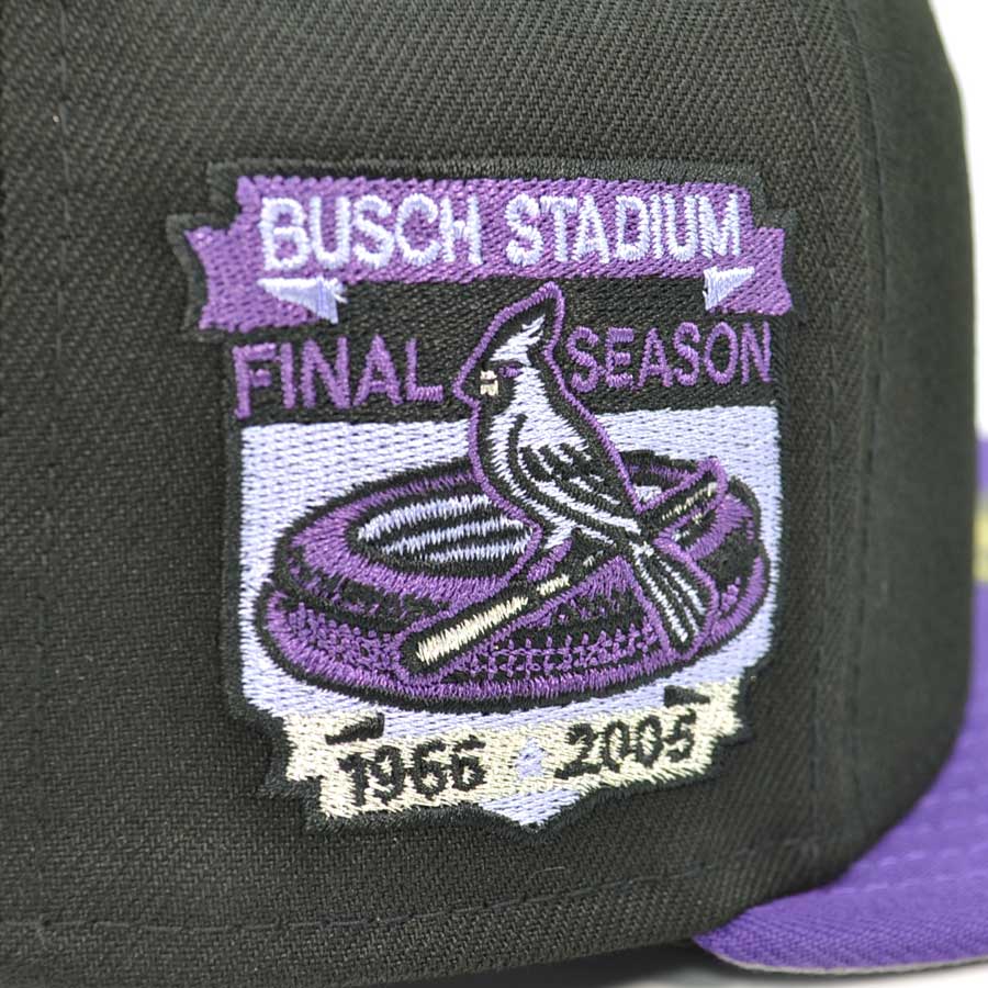 St.Louis Cardinals "GLASS FLOWS" Busch Stadium Exclusive New Era 59Fifty Fitted Hat - Black/Purple