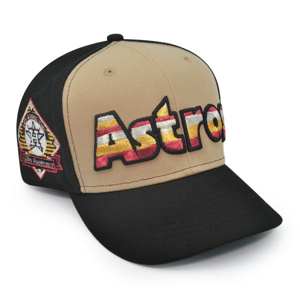 Houston Astros 50th SILVER ANNIVERSARY Exclusive New Era 59Fifty Fitted Hat - Camel/Black