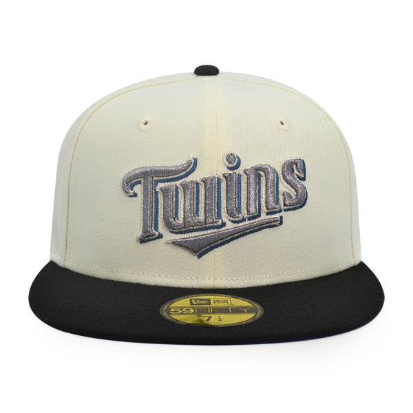Minnesota Twins Script BOMBA SQUAD Exclusive New Era 59Fifty Fitted Hat - Chrome/Black