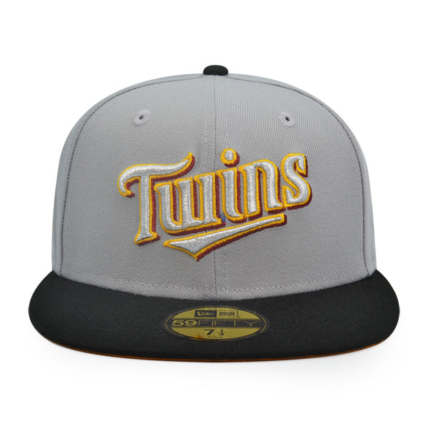 Minnesota Twins Script 60th SEASON Exclusive New Era 59Fifty Fitted Hat - Gray/Black