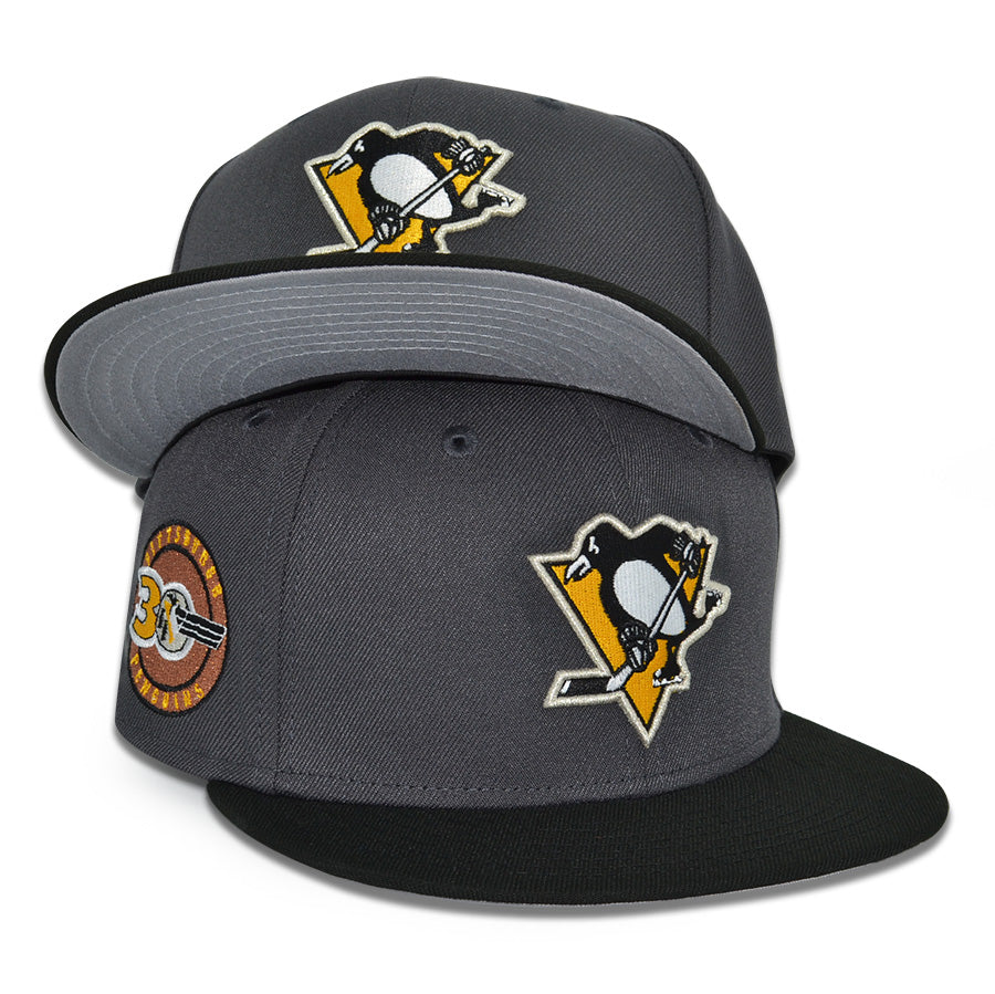 Pittsburgh Penguins "STEEL CITY" Exclusive New Era 59Fifty Fitted Hat - Graphite/Black