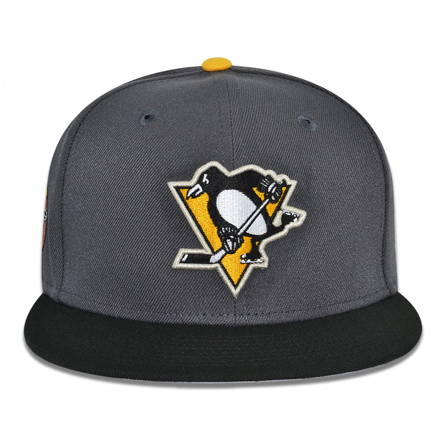 Pittsburgh Penguins "STEEL CITY" Exclusive New Era 59Fifty Fitted Hat - Graphite/Black