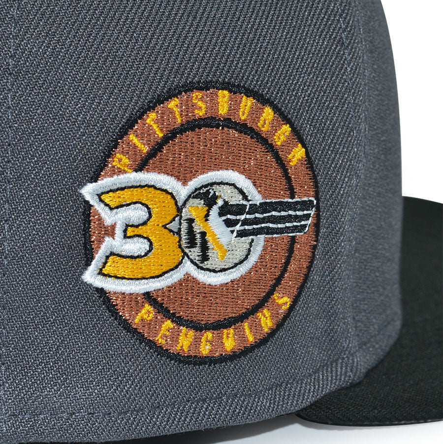 Pittsburgh Penguins "STEEL CITY" Exclusive New Era 59Fifty Fitted Hat - Graphite/Black