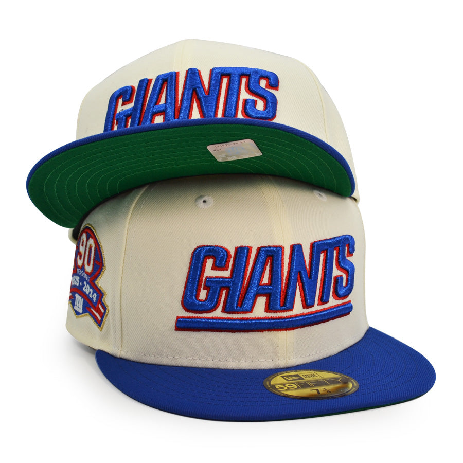 New York Giants 90 Seasons Exclusive New Era 59Fifty Fitted Hat -Chrome/Royal
