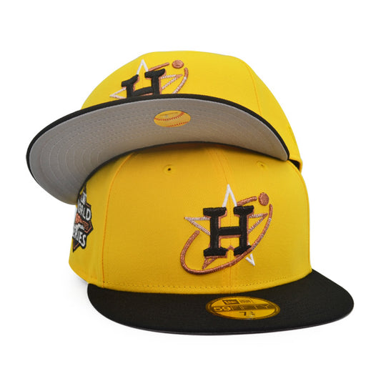 Houston Astros 2022 WORLD SERIES Exclusive New Era 59Fifty Fitted Hat - Canary Yellow/Black