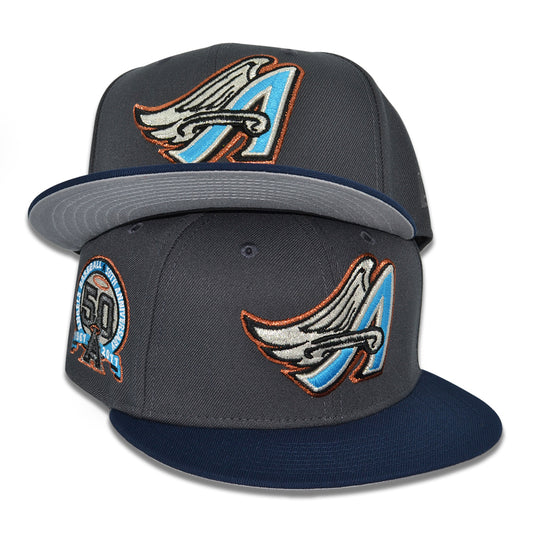 Anaheim Angels "APOCALYPSE" Exclusive New Era 59Fifty Fitted Hat - Dark Graphite/Oceanside