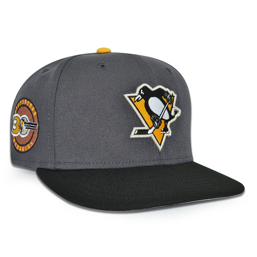 Pittsburgh Penguins "STEEL CITY" Exclusive New Era 59Fifty Fitted Hat - Graphite/Black