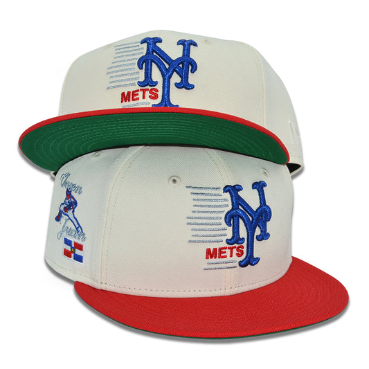 New York Mets "MONEY BAGS" Exclusive New Era 59Fifty Fitted Hat - Chrome/Front Door Red
