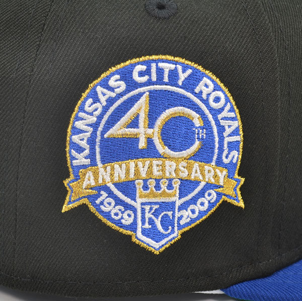Kansas City Royals 40th ANNIVERSARY Exclusive New Era 59Fifty Fitted Hat - Black/Royal