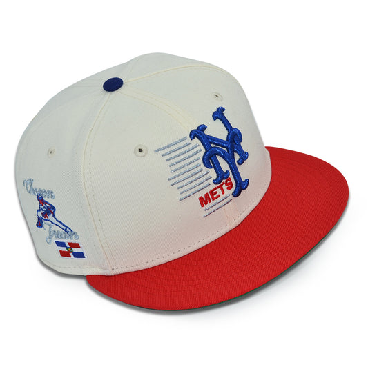New York Mets "MONEY BAGS" Exclusive New Era 59Fifty Fitted Hat - Chrome/Front Door Red