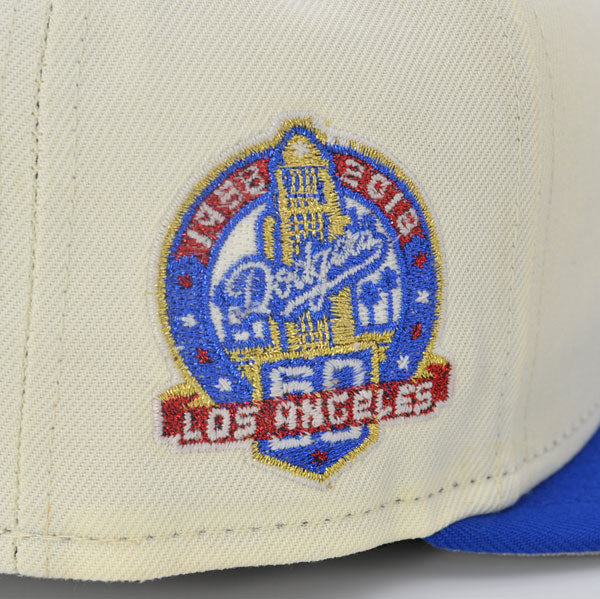 Los Angeles Dodgers 60th ANNIVERSARY Exclusive New Era 59Fifty Fitted Hat –Chrome/Royal