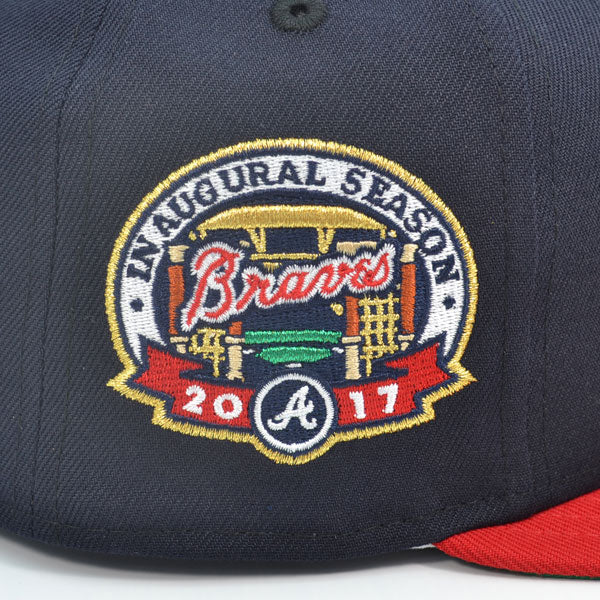 Atlanta Braves 2017 INAUGURAL SEASON Exclusive New Era 59Fifty Fitted Hat - Navy/Red
