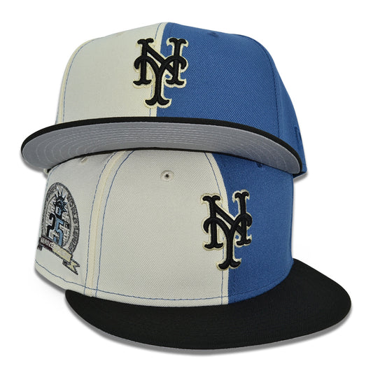 New York Mets "TWO FACE" Exclusive New Era 59Fifty Fitted Hat - Indigo/Chrome/Black