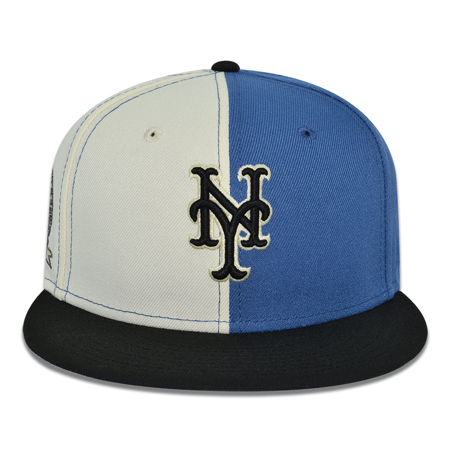 New York Mets "TWO FACE" Exclusive New Era 59Fifty Fitted Hat - Indigo/Chrome/Black