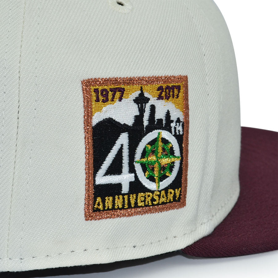 Seattle Mariners "SHAWN" Exclusive New Era 59Fifty Fitted Hat - Chrome/Maroon