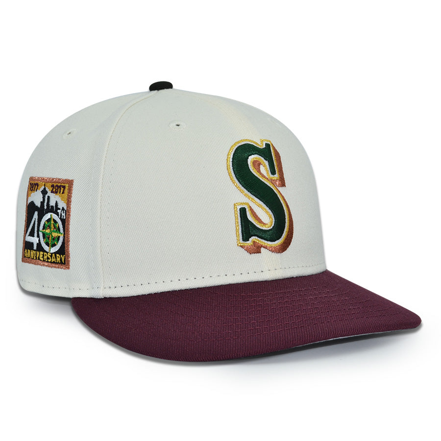 Seattle Mariners "SHAWN" Exclusive New Era 59Fifty Fitted Hat - Chrome/Maroon