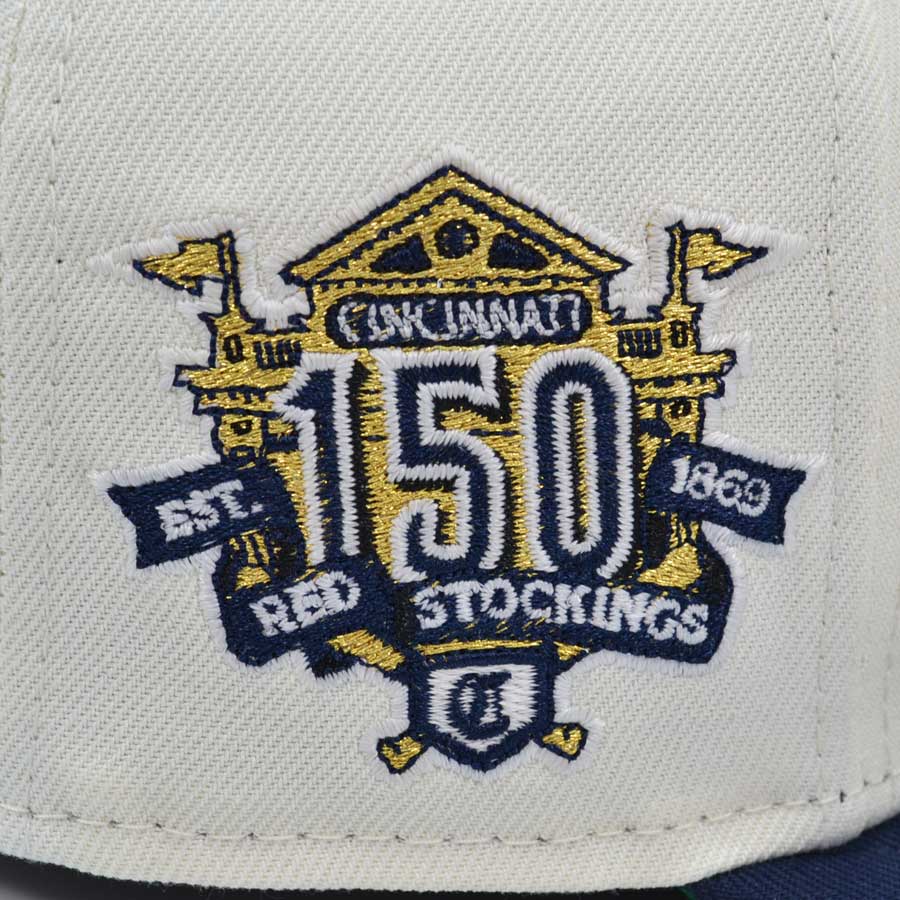 Cincinnati Reds Los Rojos 150th Anniversary Exclusive New Era 59Fifty Fitted Hat - Chrome/Navy
